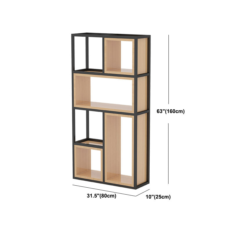 Geometric Shelf Bookcase Contemporary Metal Bookcase for Office