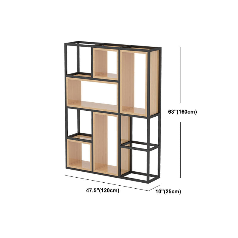 Geometric Shelf Bookcase Contemporary Metal Bookcase for Office
