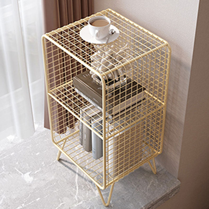 Modern Metal Bookshelf Standard Vertical Closed Back Bookcase in Burnish