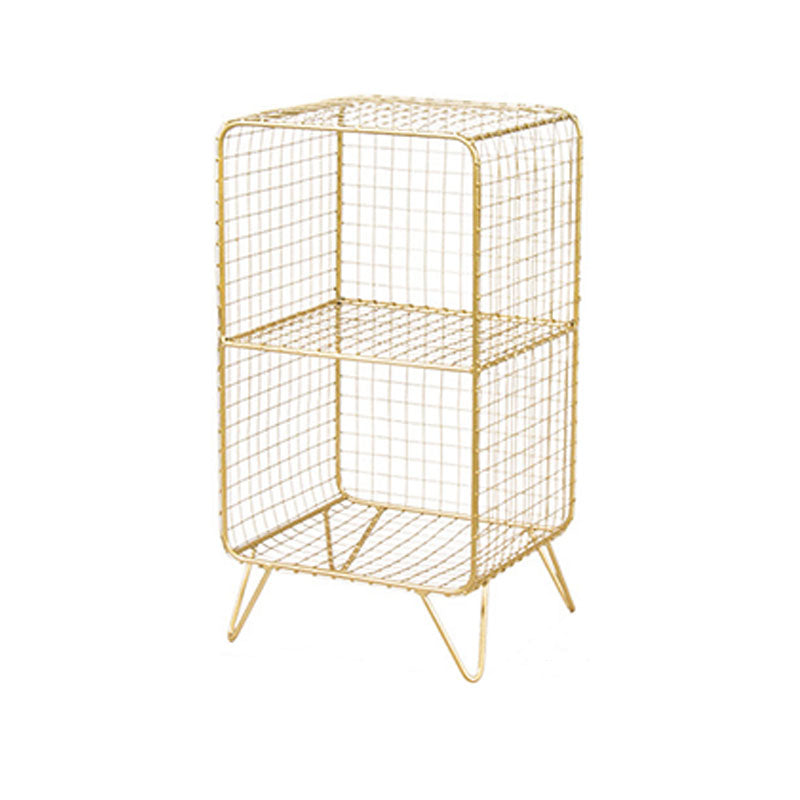 Modern Metal Bookshelf Standard Vertical Closed Back Bookcase in Burnish