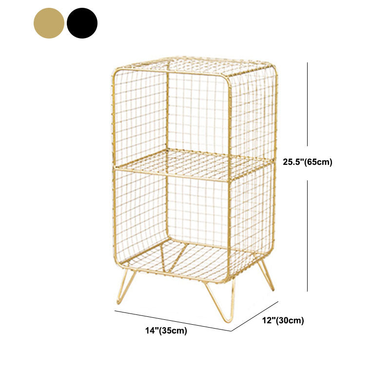 Modern Metal Bookshelf Standard Vertical Closed Back Bookcase in Burnish