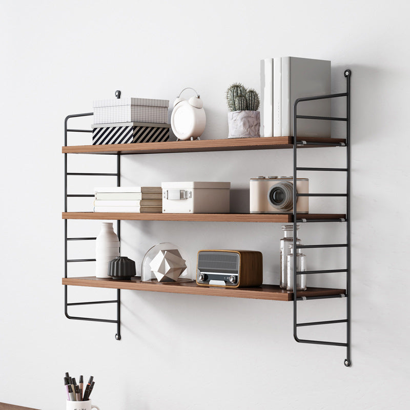 Contemporary Metal Shelf Bookcase Adjustable Floating Bookcase