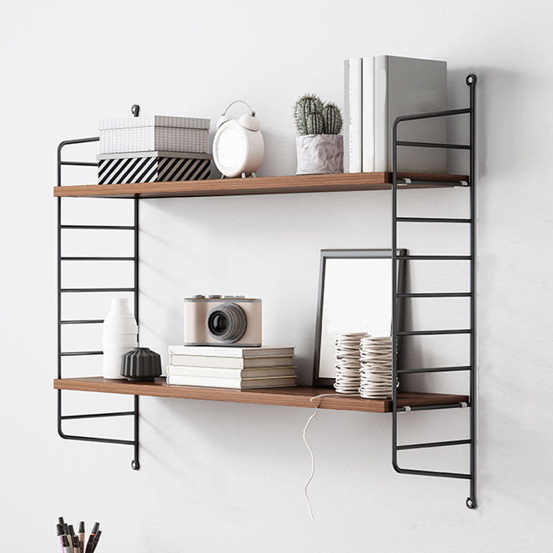 Contemporary Metal Shelf Bookcase Adjustable Floating Bookcase
