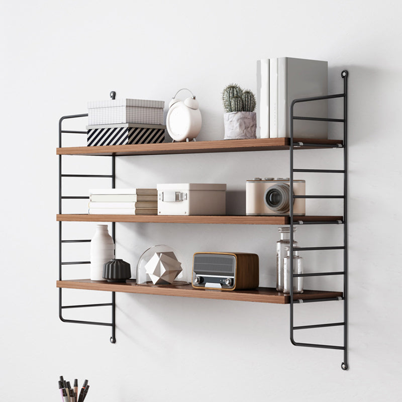 Contemporary Metal Shelf Bookcase Adjustable Floating Bookcase