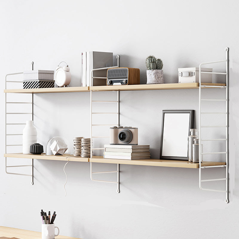 Contemporary Metal Shelf Bookcase Adjustable Floating Bookcase