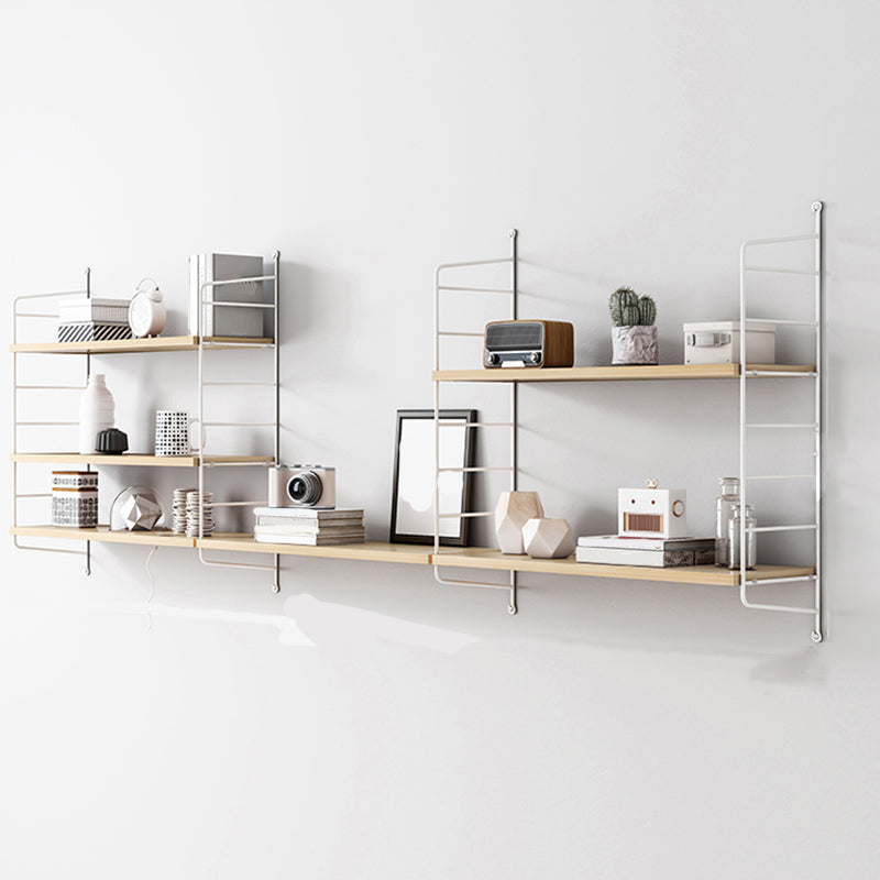 Contemporary Metal Shelf Bookcase Adjustable Floating Bookcase