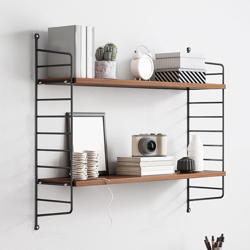 Contemporary Metal Shelf Bookcase Adjustable Floating Bookcase