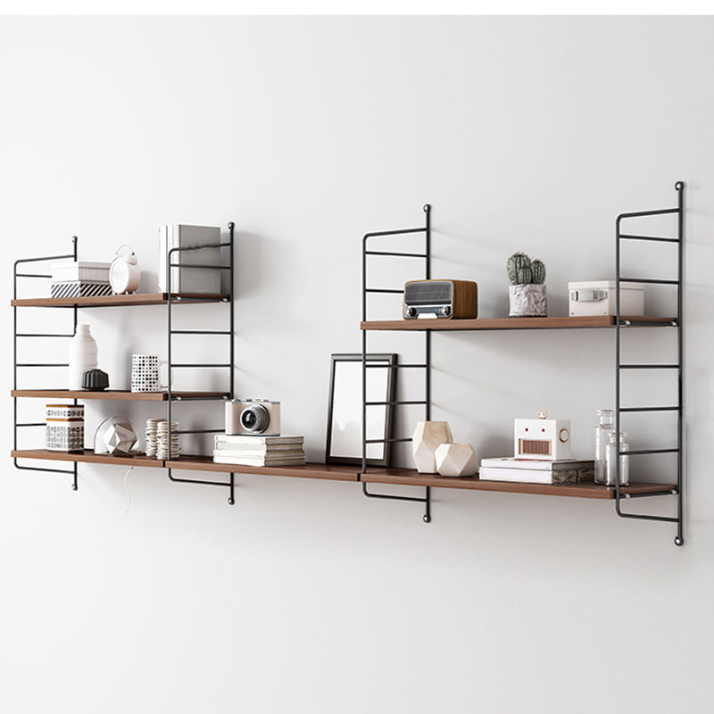 Contemporary Metal Shelf Bookcase Adjustable Floating Bookcase