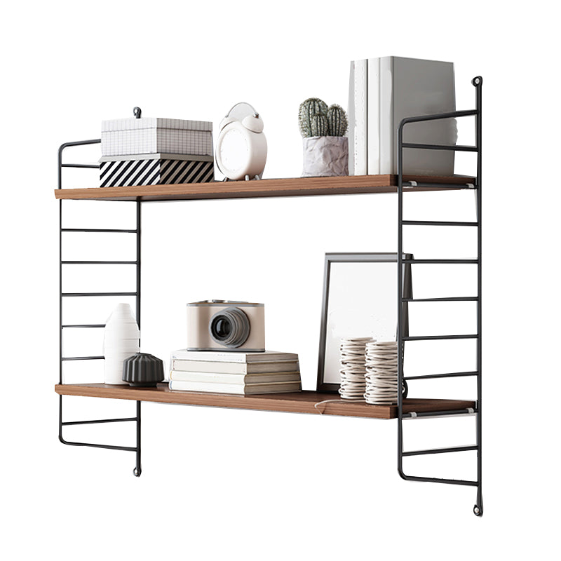 Contemporary Metal Shelf Bookcase Adjustable Floating Bookcase