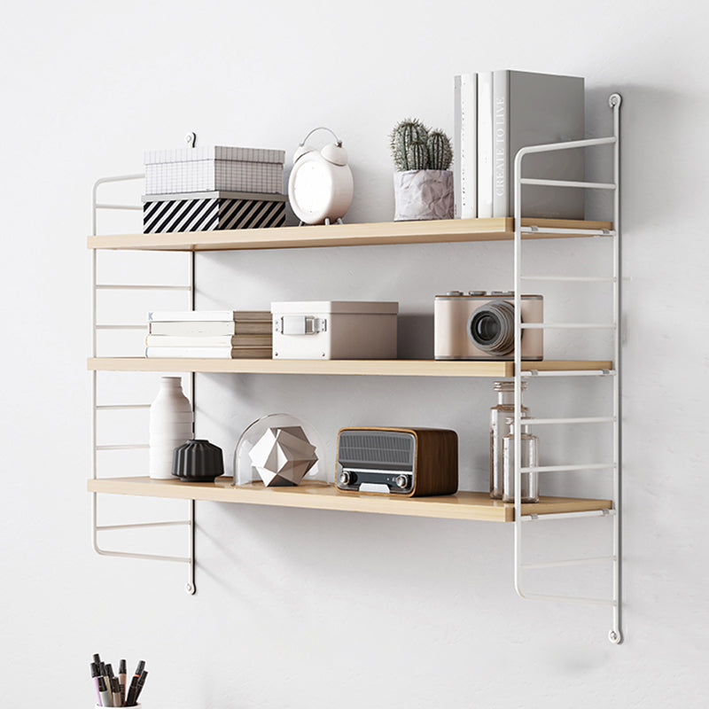 Contemporary Metal Shelf Bookcase Adjustable Floating Bookcase