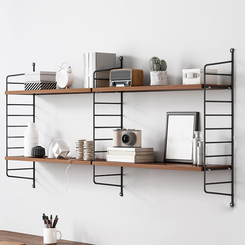 Contemporary Metal Shelf Bookcase Adjustable Floating Bookcase