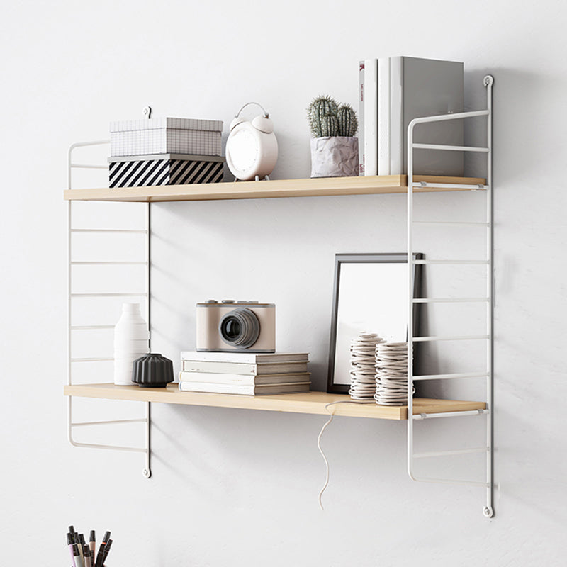 Contemporary Metal Shelf Bookcase Adjustable Floating Bookcase