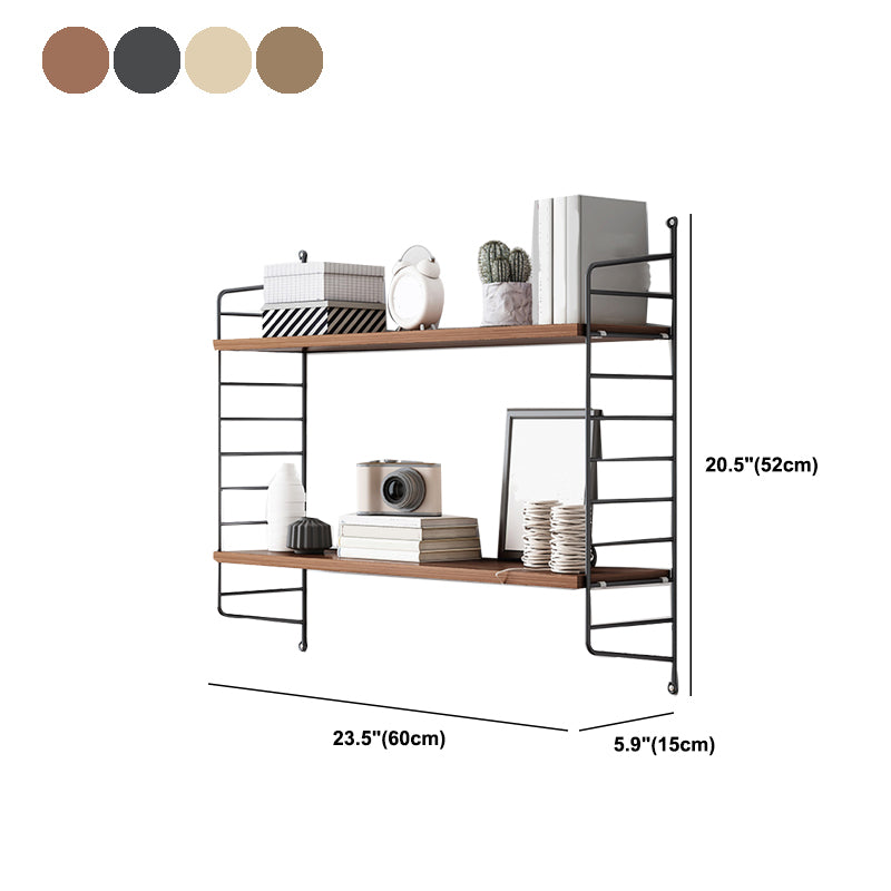 Contemporary Metal Shelf Bookcase Adjustable Floating Bookcase