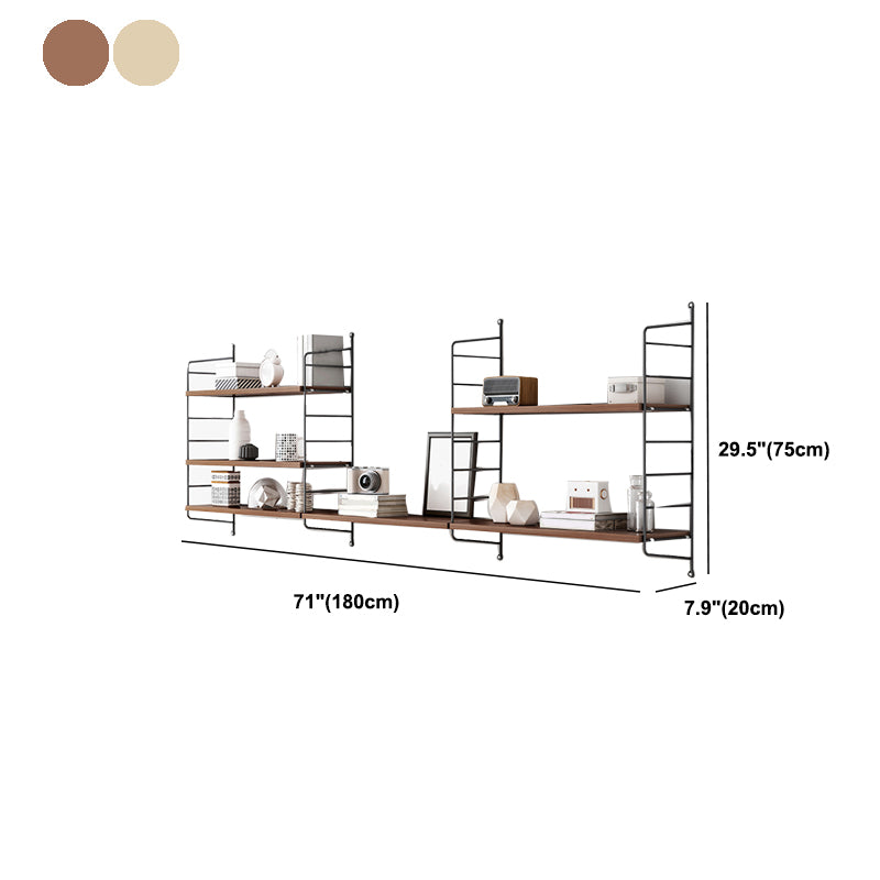 Contemporary Metal Shelf Bookcase Adjustable Floating Bookcase