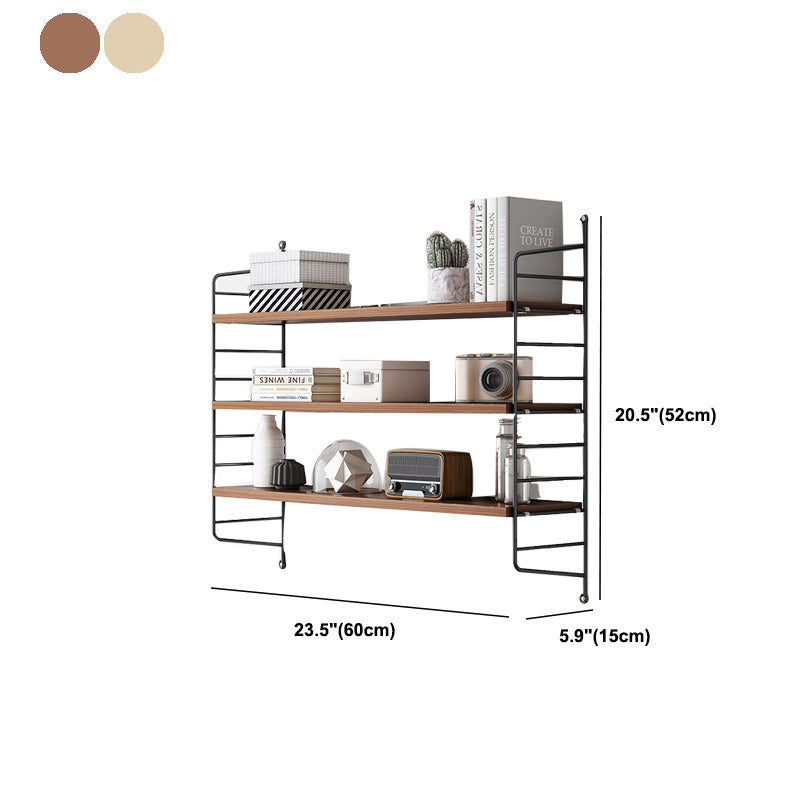 Contemporary Metal Shelf Bookcase Adjustable Floating Bookcase