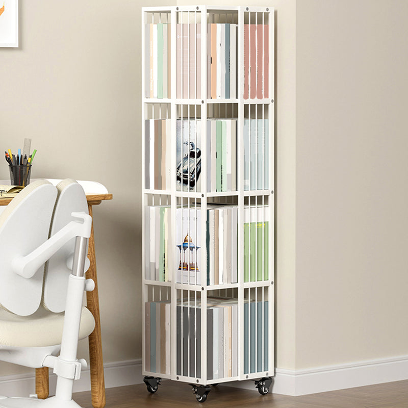 Modern Metal Bookshelf Standard Closed Back Vertical Bookcase in Burnish
