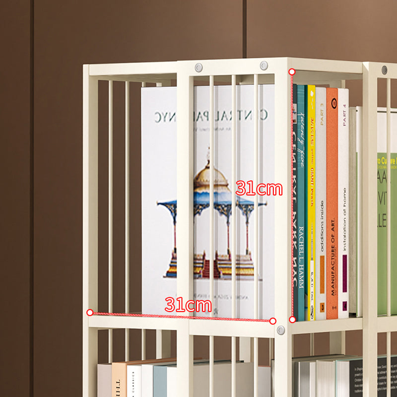 Modern Metal Bookshelf Standard Closed Back Vertical Bookcase in Burnish