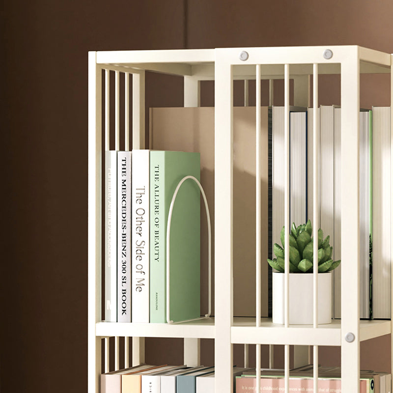 Modern Metal Bookshelf Standard Closed Back Vertical Bookcase in Burnish
