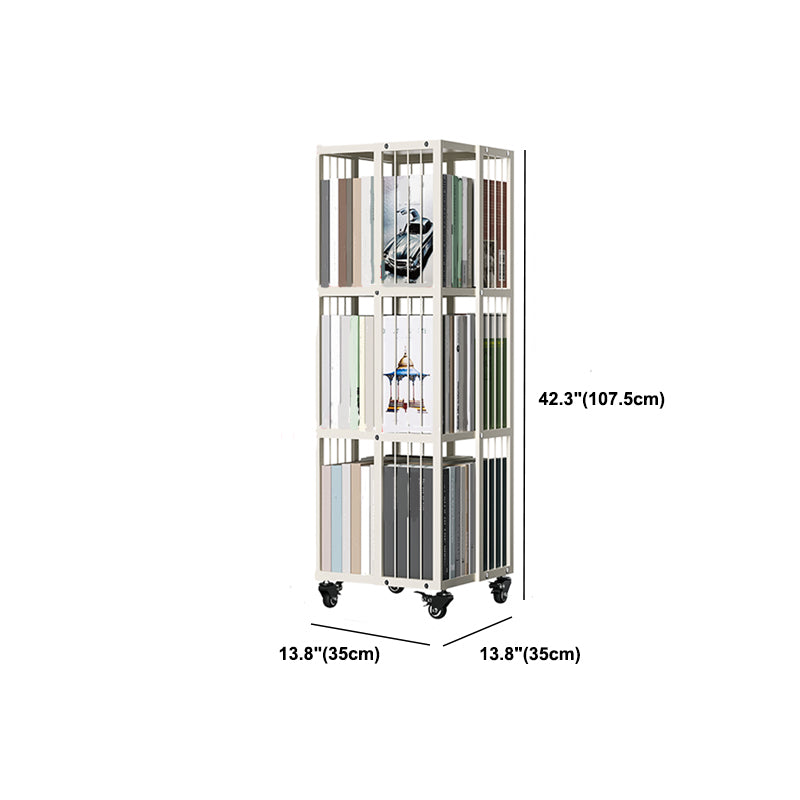 Modern Metal Bookshelf Standard Closed Back Vertical Bookcase in Burnish