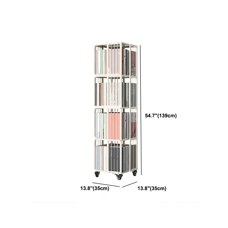 Modern Metal Bookshelf Standard Closed Back Vertical Bookcase in Burnish