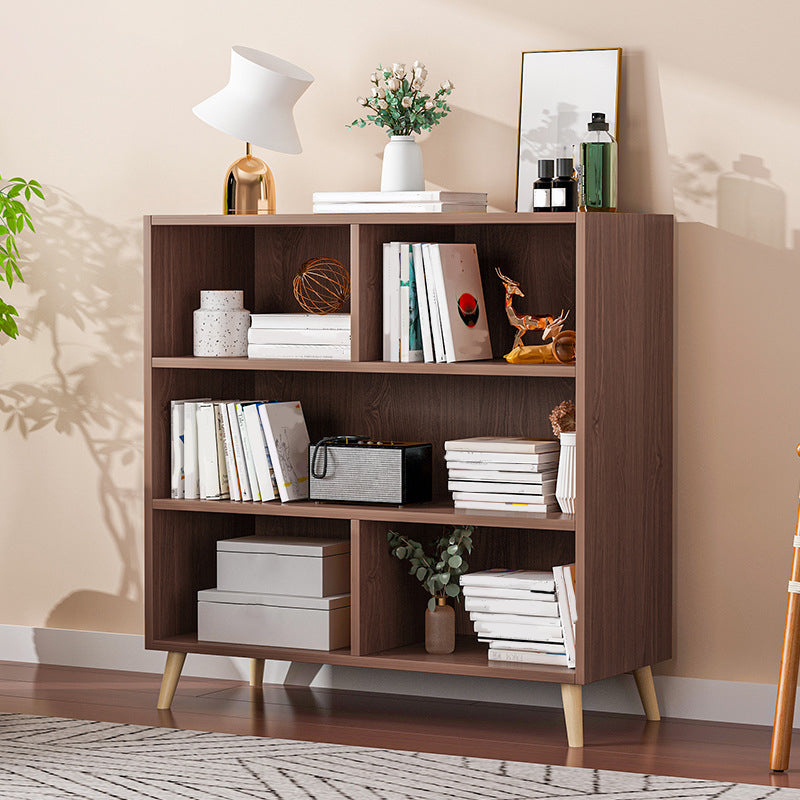 Modern Engineered Wood Book Shelf Closed Back Shelf Bookcase for Study Room