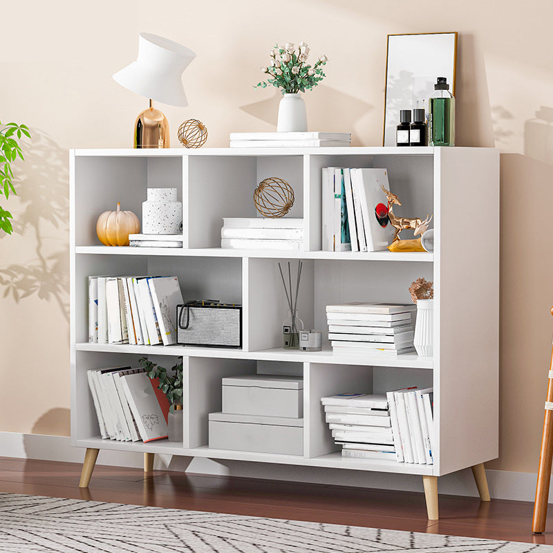 Modern Engineered Wood Book Shelf Closed Back Shelf Bookcase for Study Room