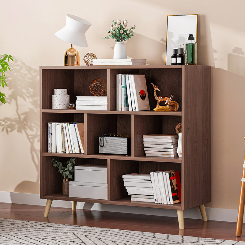 Modern Engineered Wood Book Shelf Closed Back Shelf Bookcase for Study Room