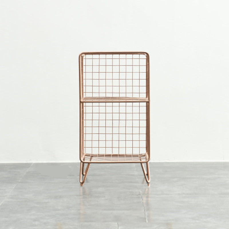 Modern Metal Bookshelf Standard Closed Back Bookcase in Burnish