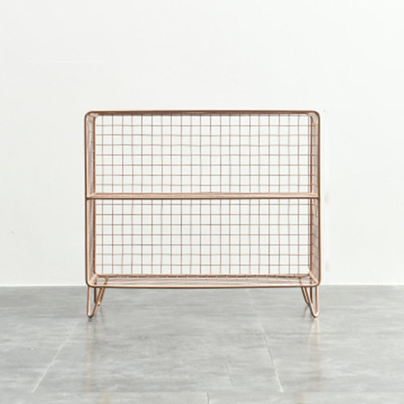 Modern Metal Bookshelf Standard Closed Back Bookcase in Burnish