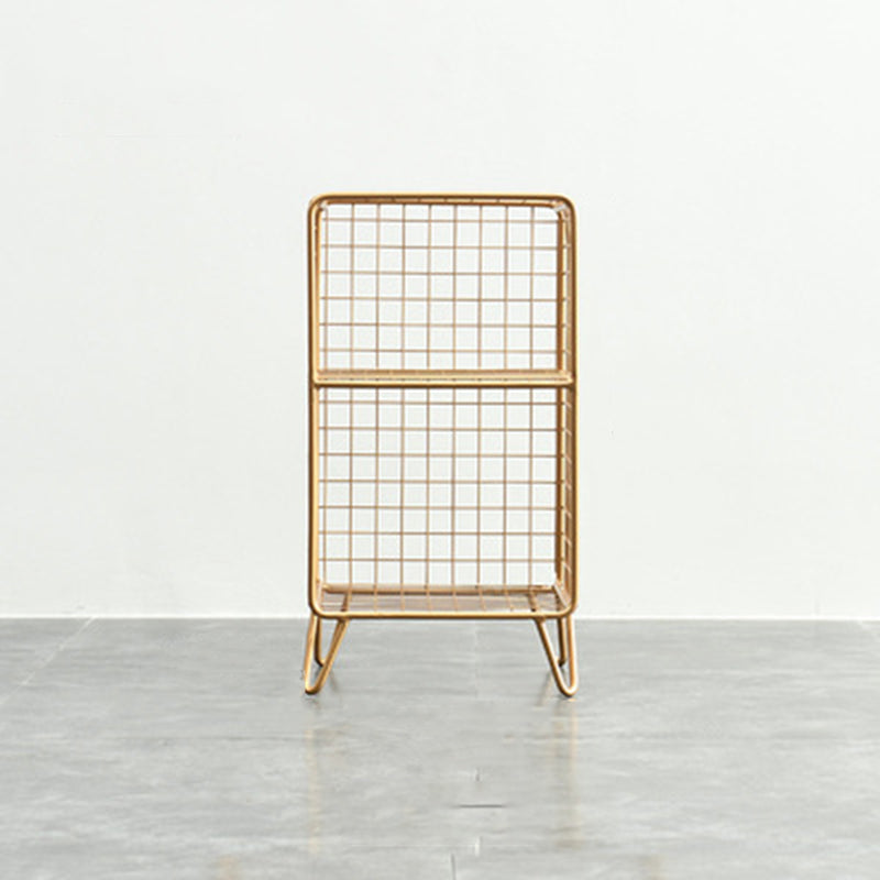 Modern Metal Bookshelf Standard Closed Back Bookcase in Burnish