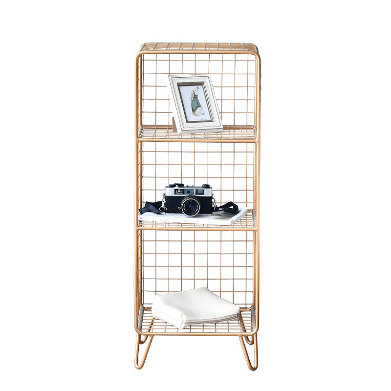 Modern Metal Bookshelf Standard Closed Back Bookcase in Burnish