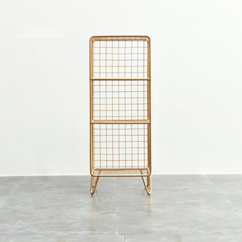 Modern Metal Bookshelf Standard Closed Back Bookcase in Burnish