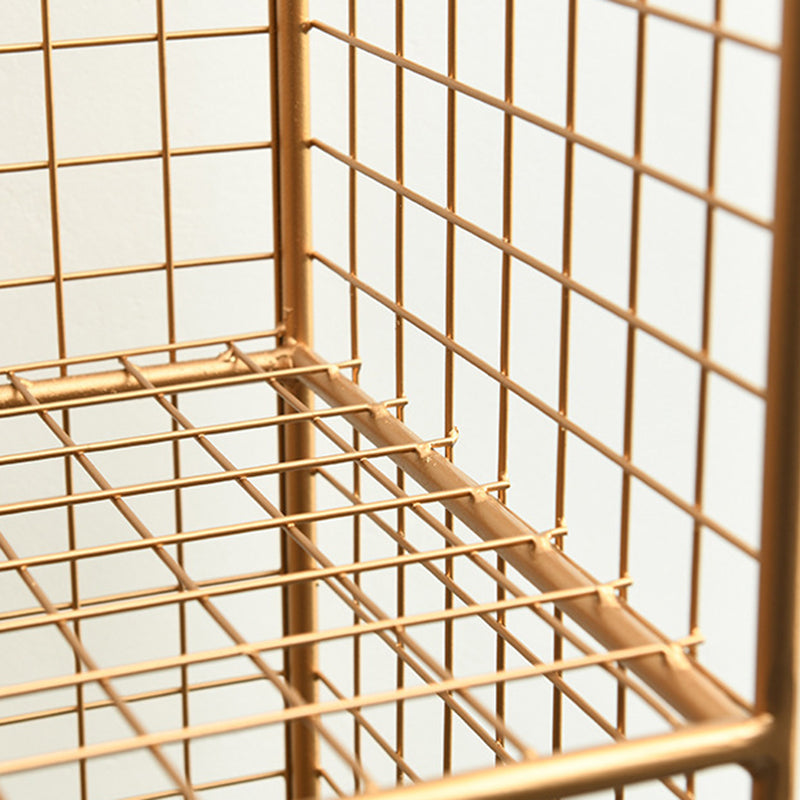 Modern Metal Bookshelf Standard Closed Back Bookcase in Burnish