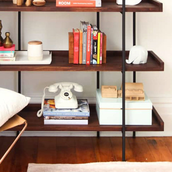 Modern Solid Wood Bookshelf Brown Etagere Open Shelf Vertical Bookcase