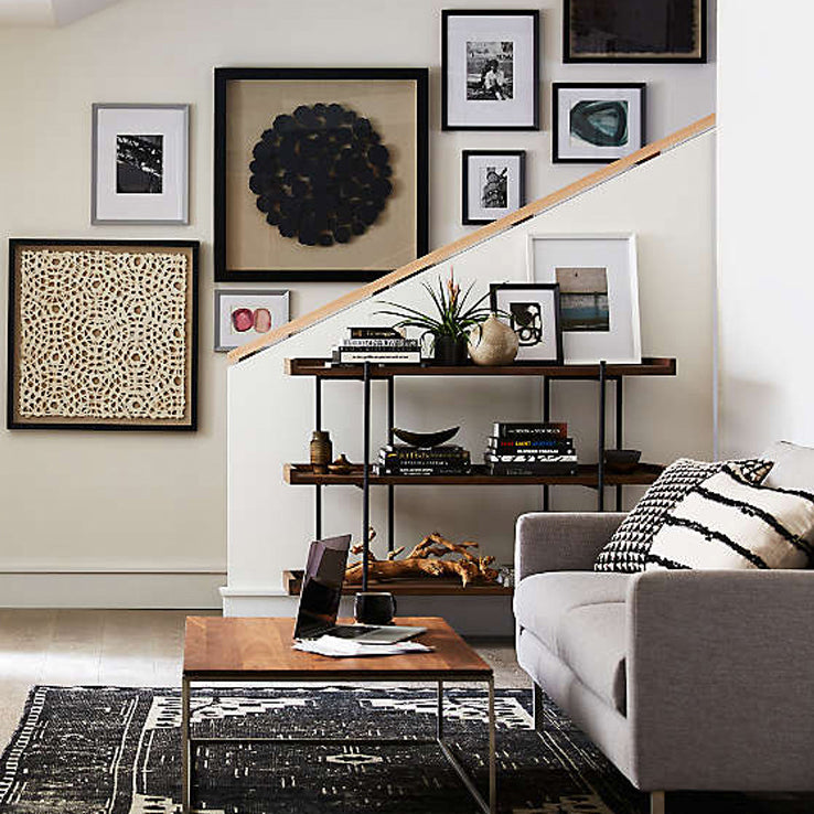 Modern Solid Wood Bookshelf Brown Etagere Open Shelf Vertical Bookcase