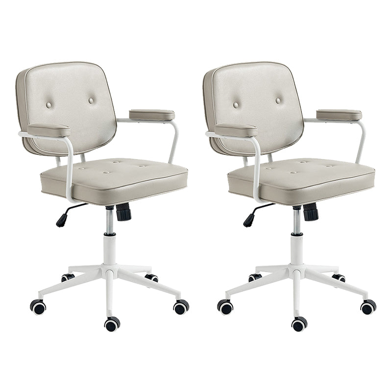 Modern Fixed Arms Office Chair Leather Management Office Chair