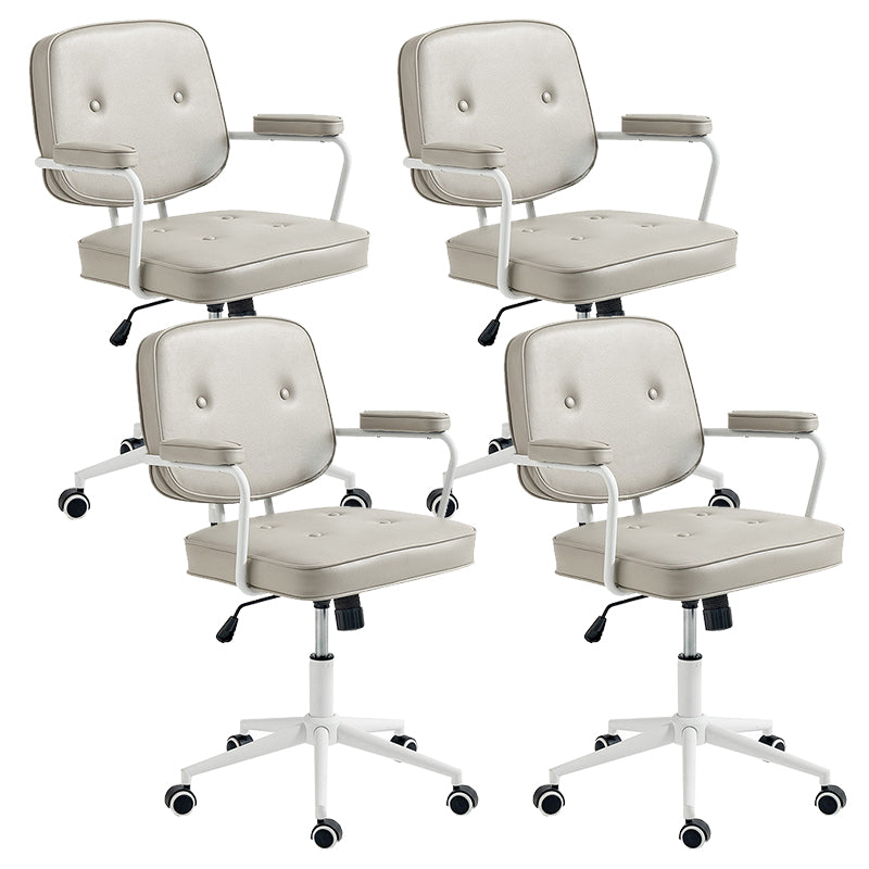 Modern Fixed Arms Office Chair Leather Management Office Chair