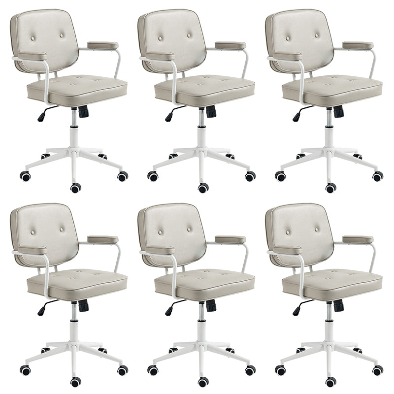 Modern Fixed Arms Office Chair Leather Management Office Chair