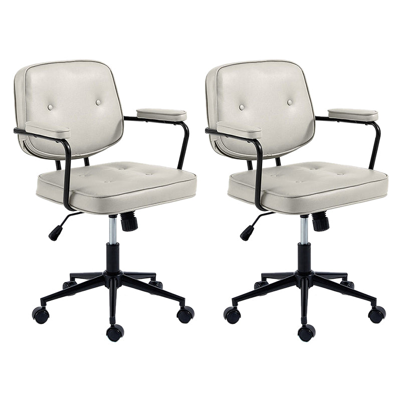Modern Fixed Arms Office Chair Leather Management Office Chair