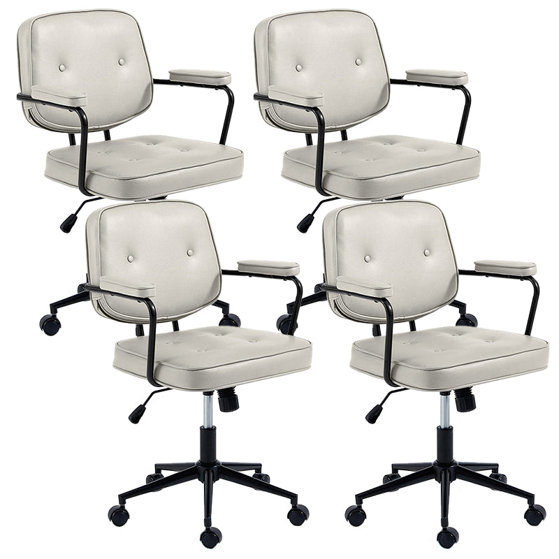 Modern Fixed Arms Office Chair Leather Management Office Chair
