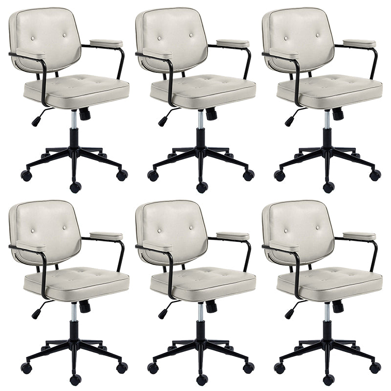 Modern Fixed Arms Office Chair Leather Management Office Chair
