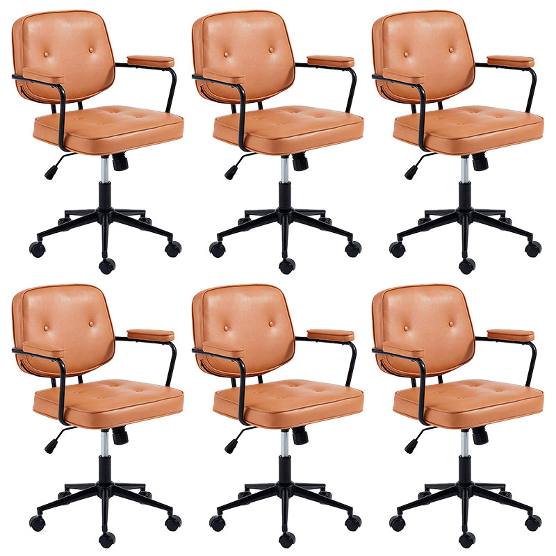 Modern Fixed Arms Office Chair Leather Management Office Chair