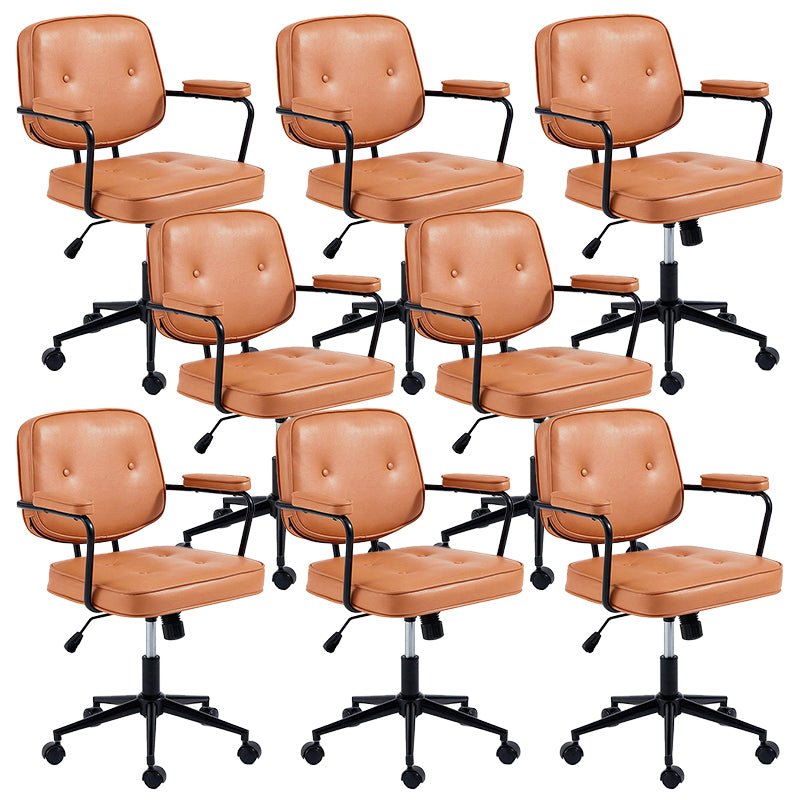 Modern Fixed Arms Office Chair Leather Management Office Chair