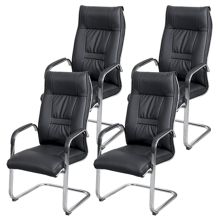 Modern Fixed Arms Office Chair Leather Ergonomic Gaming Chair