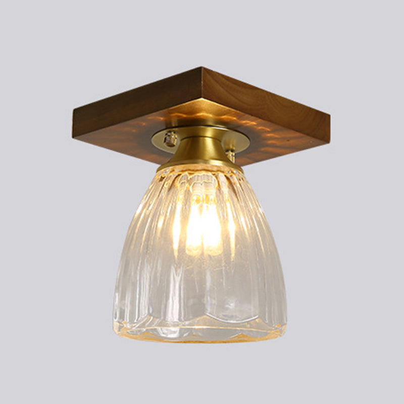 Single Brown Flush Mount Lighting Modernism Down Shaded Ceiling Light