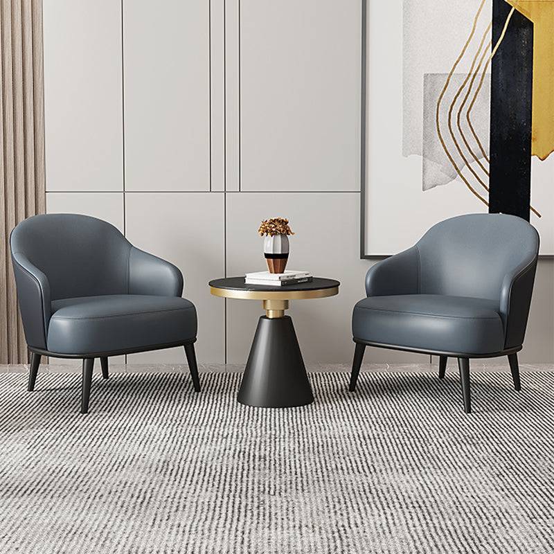 Faux Leather Arm Chair 24.80" Wide Arms Included Chair with Basic Four Leg