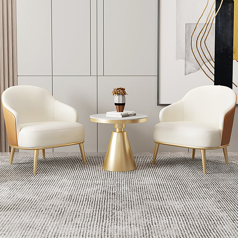 Faux Leather Arm Chair 24.80" Wide Arms Included Chair with Basic Four Leg