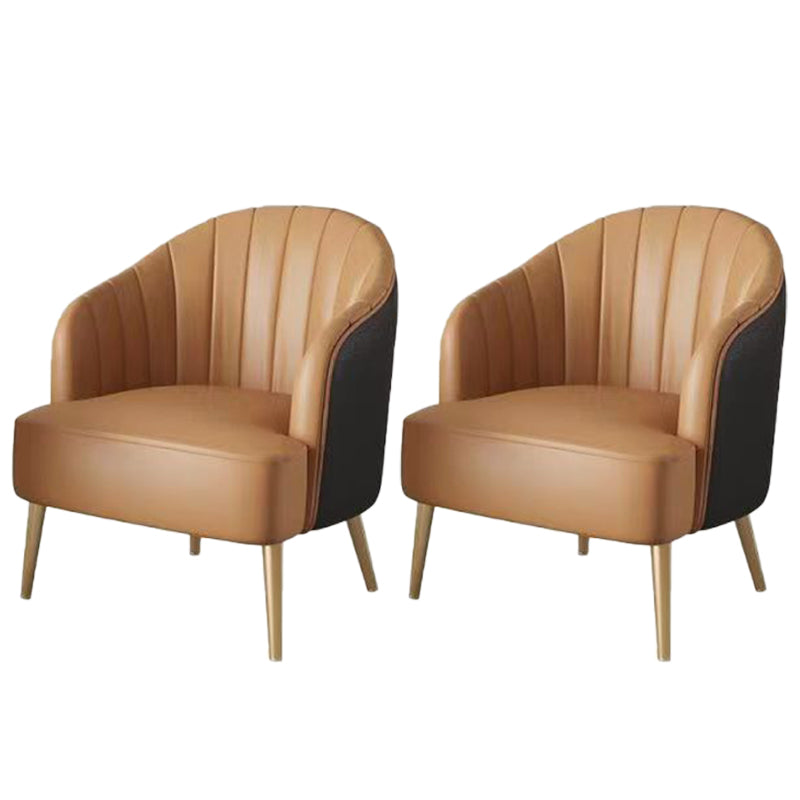 Glam Style 25.6" Wide Sloped Arms Sewn Pillow Back Armchair .