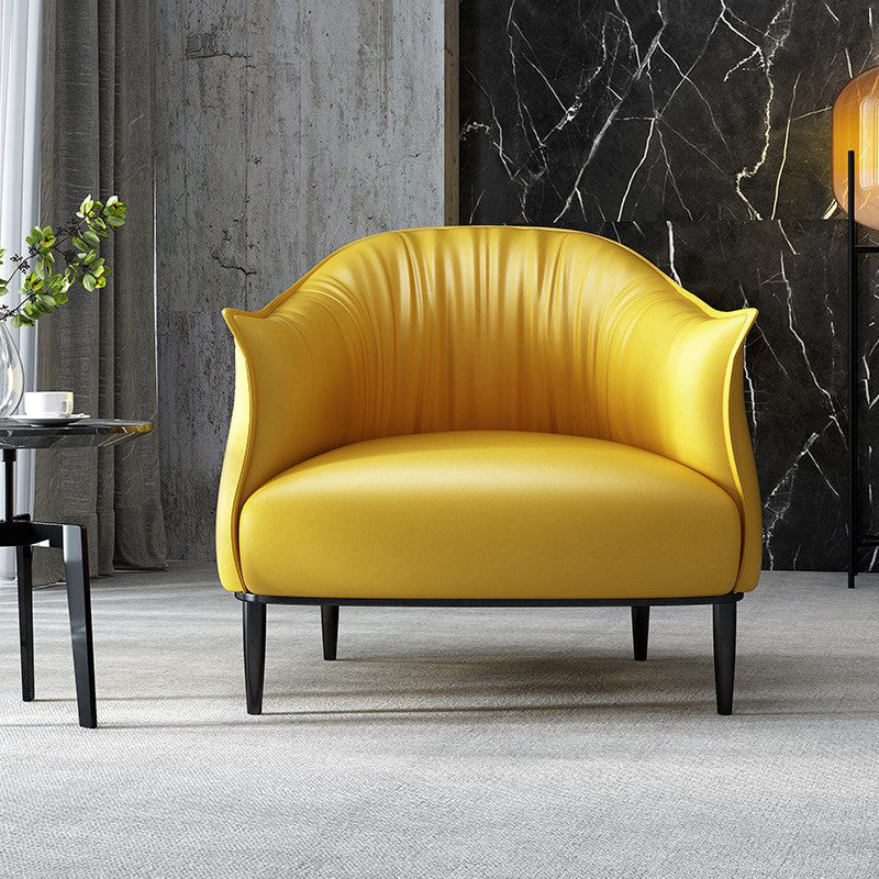 Modern Style Leather Handrail Imitation Leather Material Arm Chair with a Hump Back