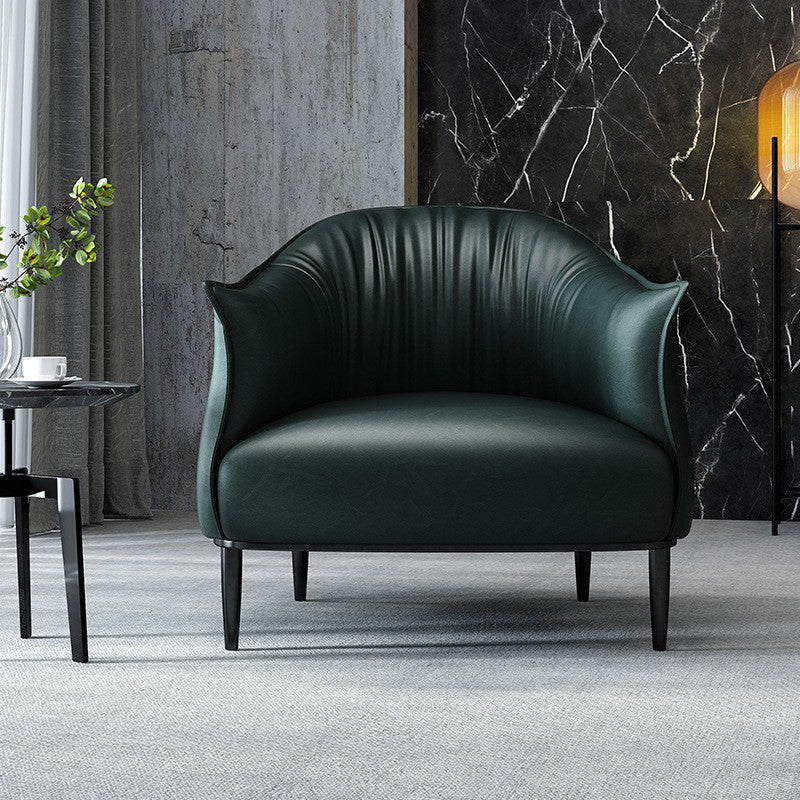 Modern Style Leather Handrail Imitation Leather Material Arm Chair with a Hump Back